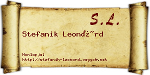 Stefanik Leonárd névjegykártya