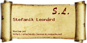 Stefanik Leonárd névjegykártya